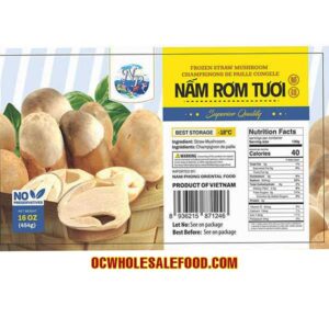 Frozen Straw Mushroom Nam Rom 24 x 16 Oz