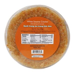 White Sesame Cracker Coconut Shrimp Banh Trang Me Trang Tom Dua 24 x 12 Oz 6233